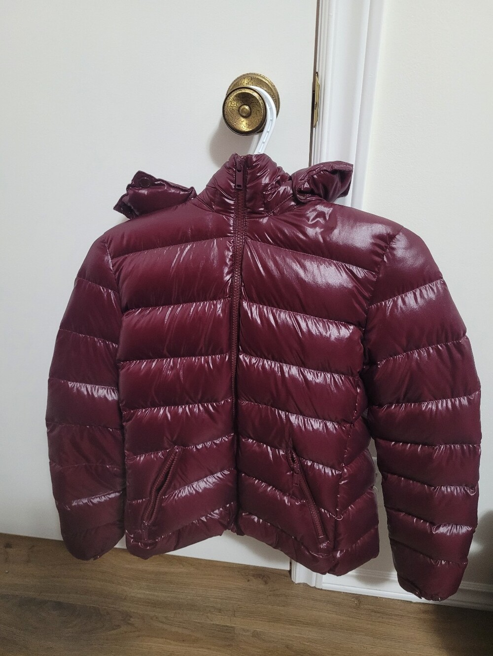 BABATON HUDSON PUFFER JACKET WOMENS XS SHINY BURGUNDY
